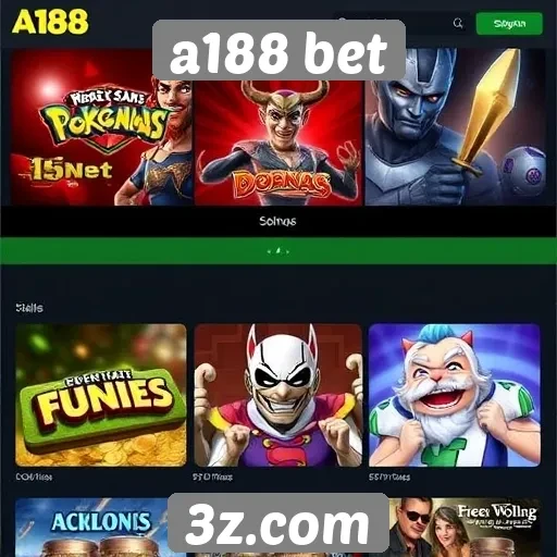 Diversidade de jogos disponíveis na a188 bet