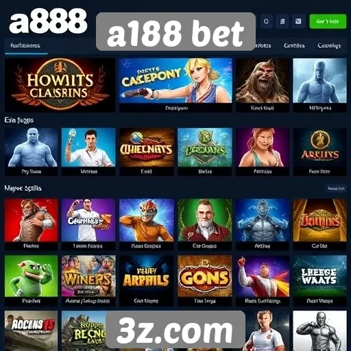 variedade de jogos disponíveis no a188 bet